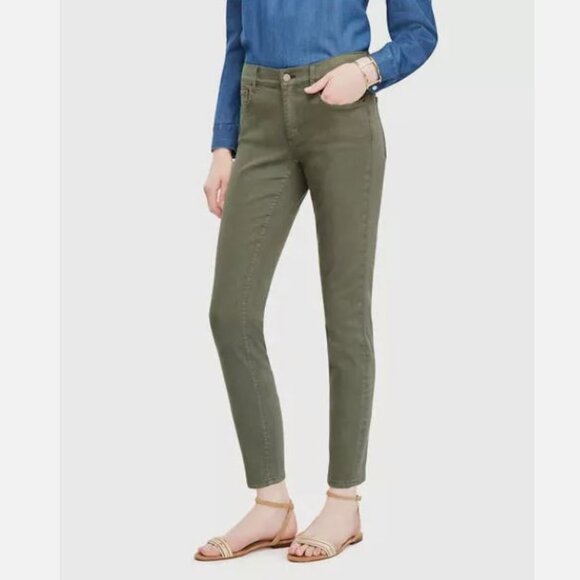 Ann Taylor Skinny Ankle Jeans Womens 10 Olive Green Modern Fit Stretch 0501X - Picture 1 of 5